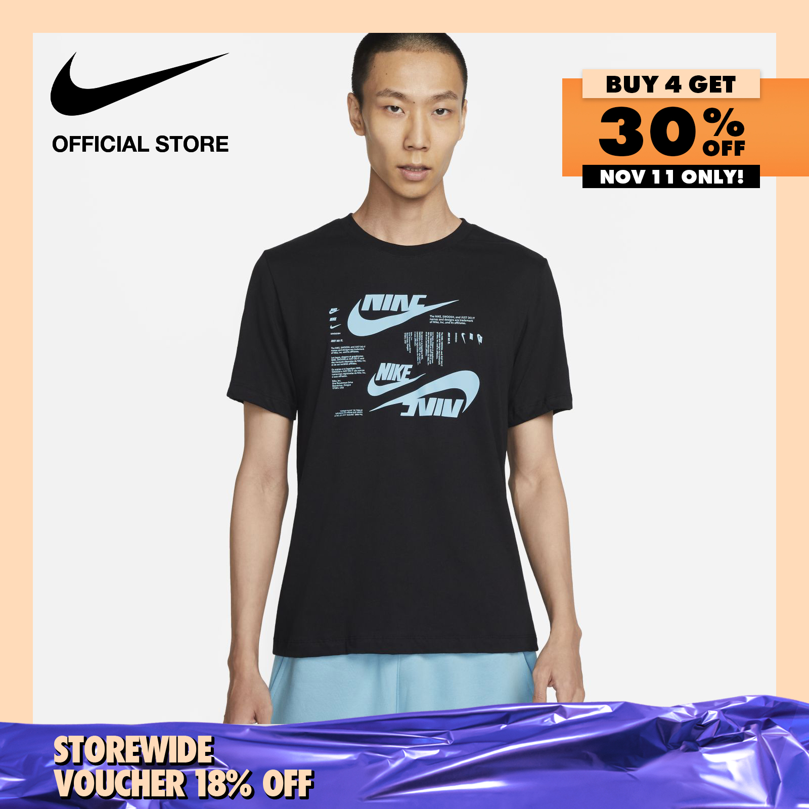 Nike Men's Sporstwear Club T-Shirt - Black