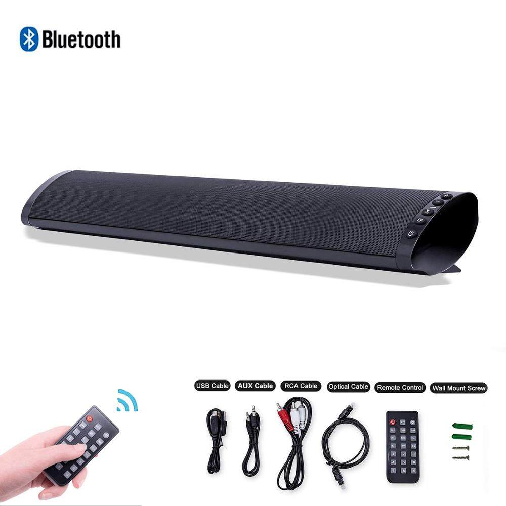 TV Bluetooth Sound Bar Speaker with Wired Digital Optical Audio RCA AUX USB TF Card Input with Remote Bass Stereo Surround Voice