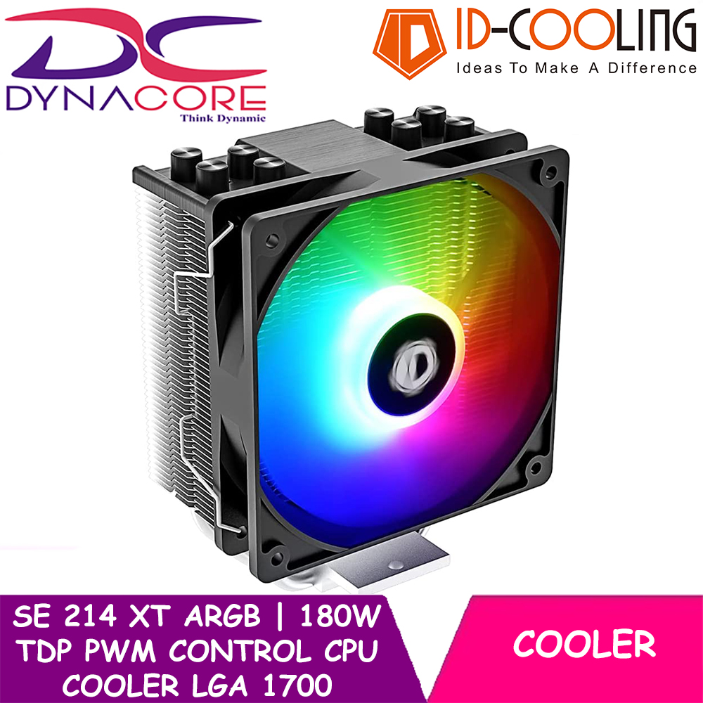 DYNACORE - ID COOLING SE-214-XT ARGB Black / White 180W TDP PWM CONTROL CPU COOLER LGA 1700 COMPATIBLE SE 214XT SE214XT SE214 XT